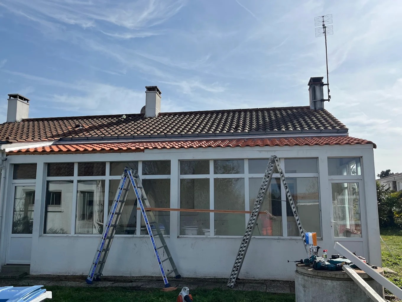 Peinture extérieure sur véranda et façade